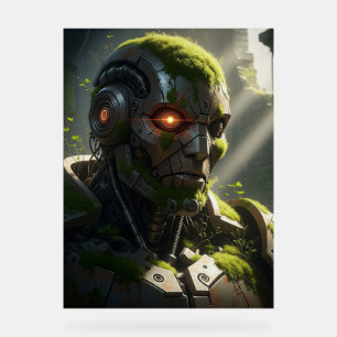 Señal Acrílica Eerie Android sobrecreció el arte del ciberpunk