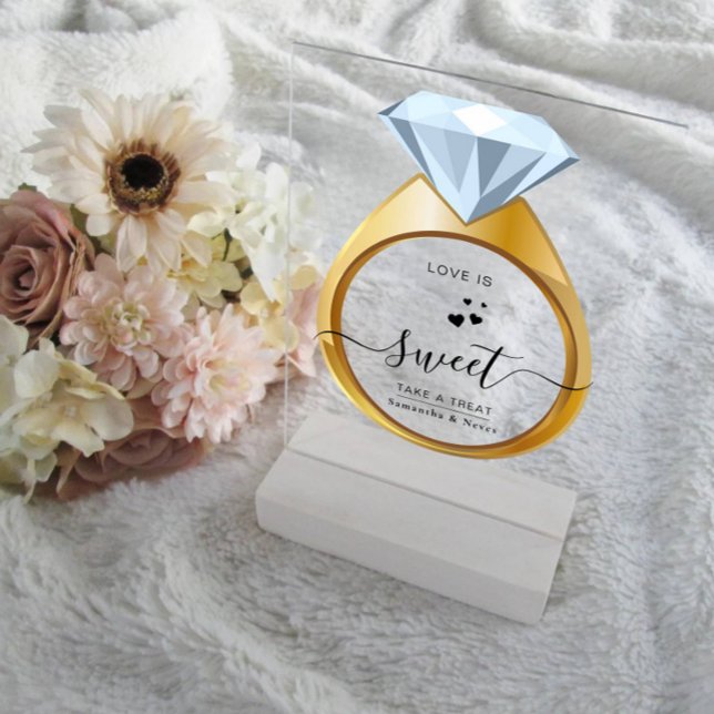 Señal Acrílica El amor del anillo de diamantes es dulce, favores  (Subido por el creador)