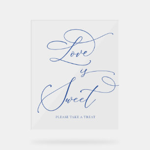 Señal Acrílica El amor es el dulce bar de postres Marseille Bleu