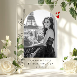 Señal Acrílica El amor está en el aire Bridal Shower foto Bienven