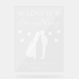 Señal Acrílica El amor lo es todo Boda Personalizada