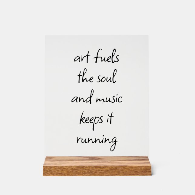 Señal Acrílica El Arte Alimenta El Rótulo Aritílico Del Alma (Anverso)