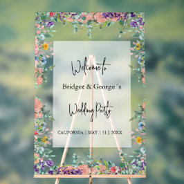 Señal Acrílica El Boda escarpado de la vegetación floral colorida