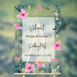 Señal Acrílica El Boda escarpado de la vegetación floral colorida