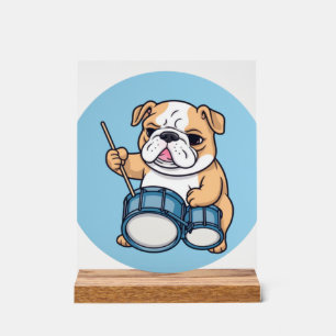 Señal Acrílica El Bulldog Bateria Ritmos y Bulldog Grooves