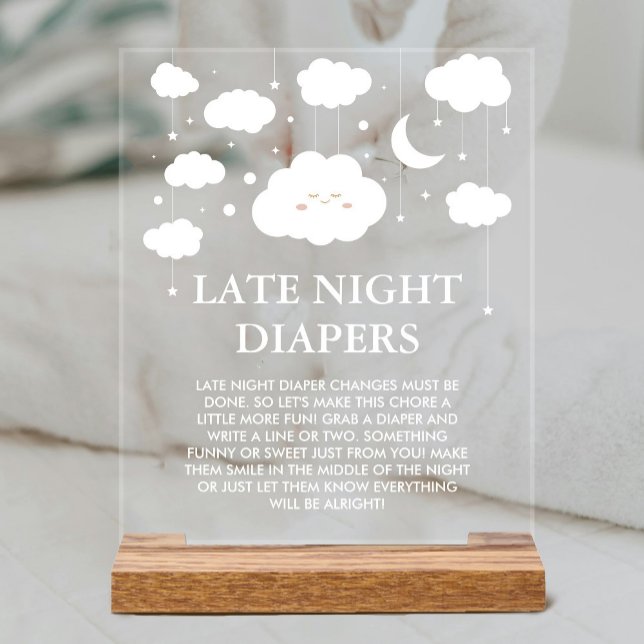 Señal Acrílica El cielo envió el juego de Baby Shower Late Night  (Subido por el creador)