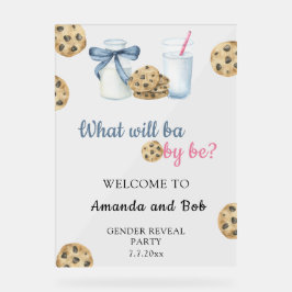 Señal Acrílica El género de la leche y las cookies revela la bien