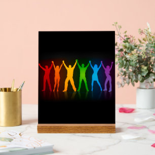 Señal Acrílica El grupo de gente de SlipperyJoe tomándose las man