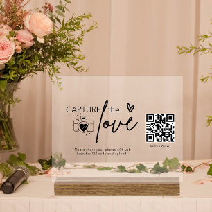 Señal Acrílica El Guión Moderno Captura El Código QR Amor Con Mad
