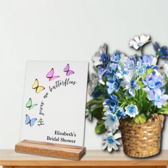 Señal Acrílica Él Me Da Mariposas Despedida de Soltera (Subido por el creador)