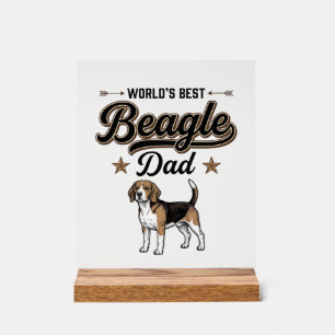 Señal Acrílica El mejor papá Beagle del mundo vintage perro
