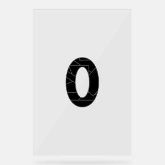 Señal Acrílica El número cero (0) en negro