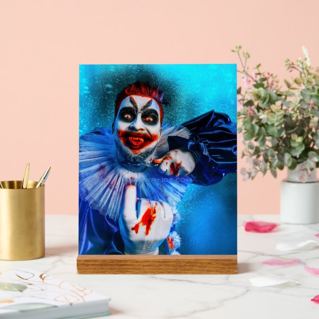 Señal Acrílica El payaso amenazador de SlipperyJoe Feliz Hallowee (Boda)