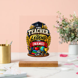 Señal Acrílica El Profesor La Leyenda Educador Personalizado