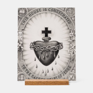 Señal Acrílica El Sagrado Corazón de Jesús Símbolo de lo Divino