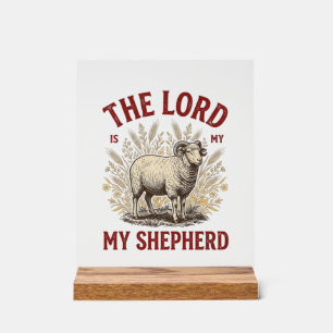 Señal Acrílica El Señor Es Mi Pastor Diseño De Camiseta De Oveja 