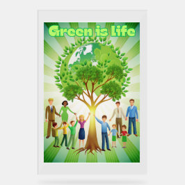 Señal Acrílica El verde es Poster de la vida