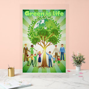 Señal Acrílica El verde es Poster de la vida