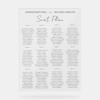 Señal Acrílica Elegant Acrylic Wedding Seating Chart