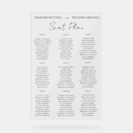 Señal Acrílica Elegant Acrylic Wedding Seating Chart