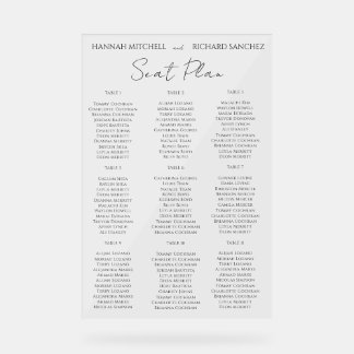 Señal Acrílica Elegant Acrylic Wedding Seating Chart