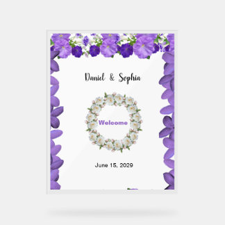 Señal Acrílica Elegant Arch Acrylic Wedding Welcome Sign | Floral