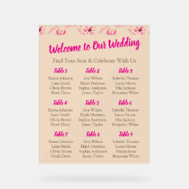 Señal Acrílica Elegant Beige & Blush Pink Floral Wedding