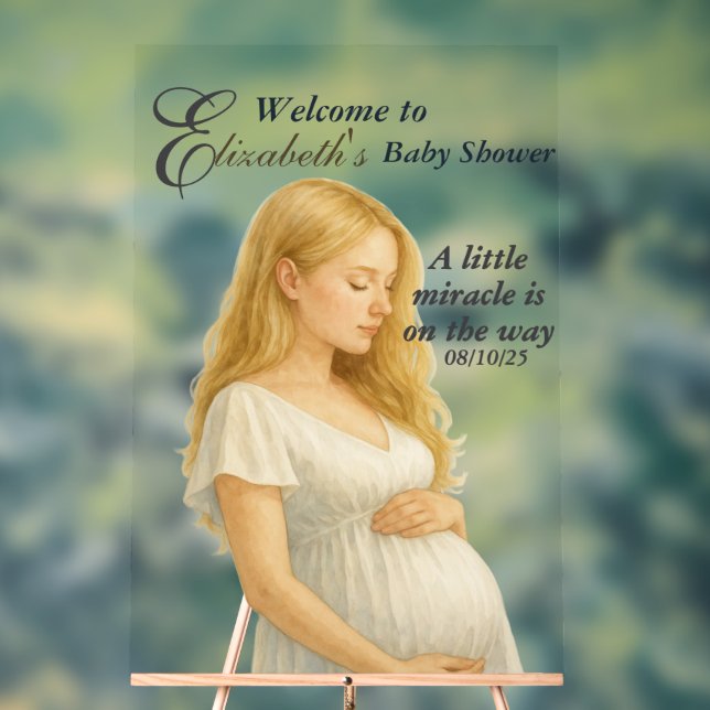 Señal Acrílica Elegant Bohemian Mom to be Baby Shower (Neutral )