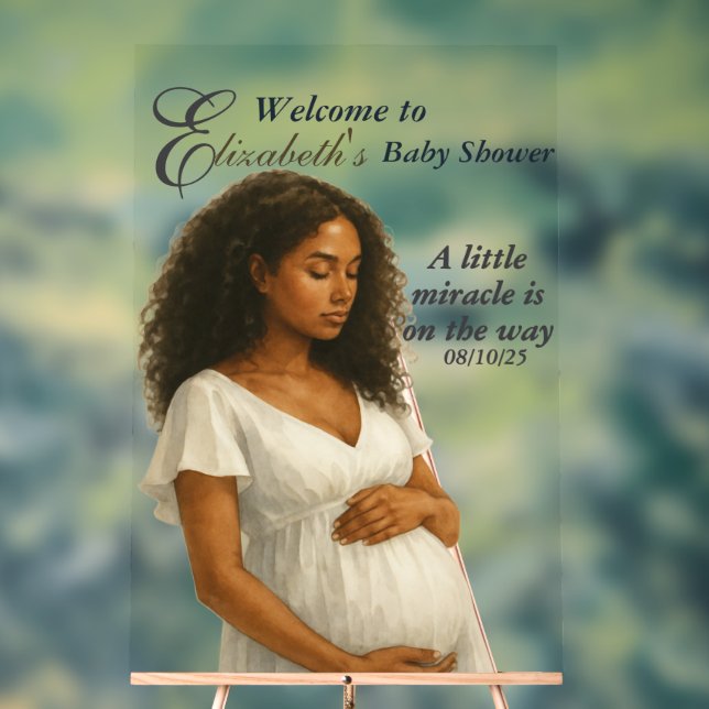 Señal Acrílica Elegant Boho Black Mom to be Baby Shower (Neutral )