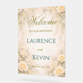 Señal Acrílica Elegant Botanical Wedding 