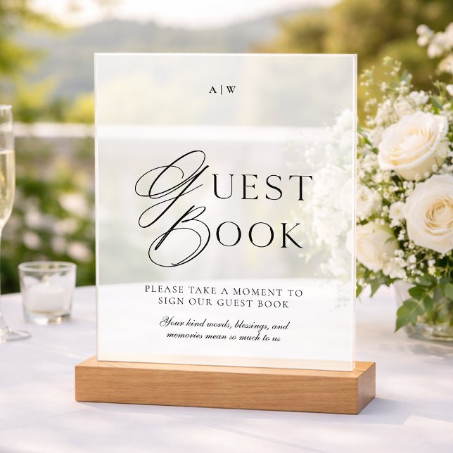 Señal Acrílica Elegant Clear Acrylic Guest Book Sign (Subido por el creador)