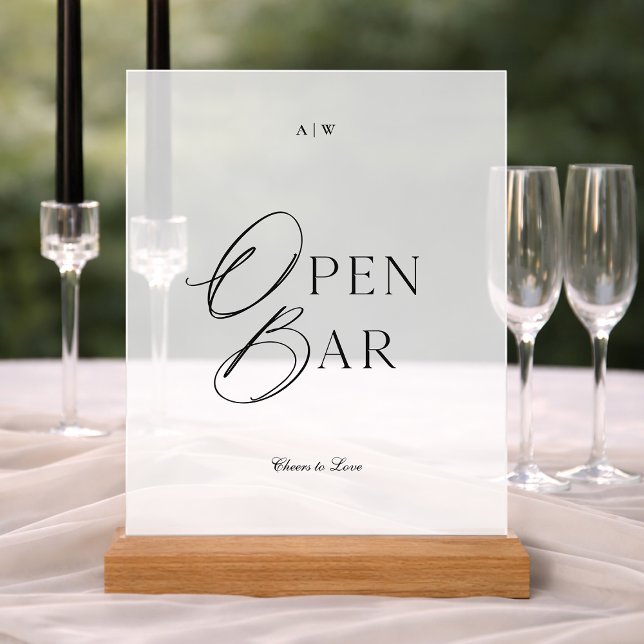 Señal Acrílica Elegant Clear Acrylic Open Bar Sign (Subido por el creador)