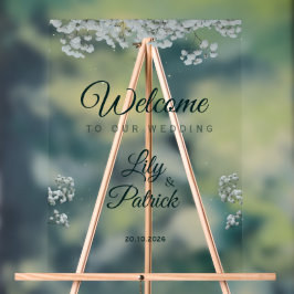 Señal Acrílica Elegant emerald Green baby's breath 