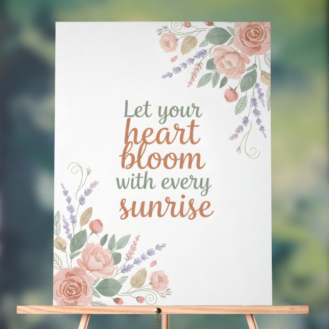 Señal Acrílica Elegant Floral Inspirational Poster (Neutral )