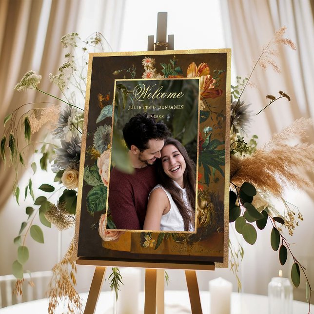 Señal Acrílica Elegant Floral Photo Wedding Welcome (Subido por el creador)