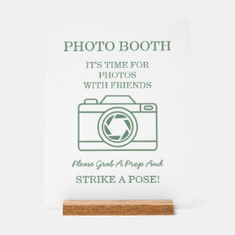 Señal Acrílica Elegant Green Winter Botanical Wreath Photo Booth