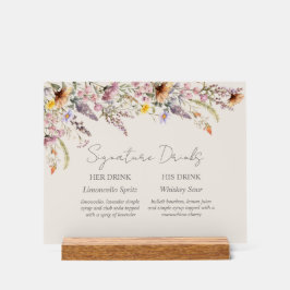 Señal Acrílica Elegant Lavender, Blush and Cream Wildflowers