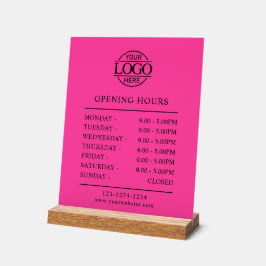 Señal Acrílica Elegant Minimal Bight Pink Business Opening Hours