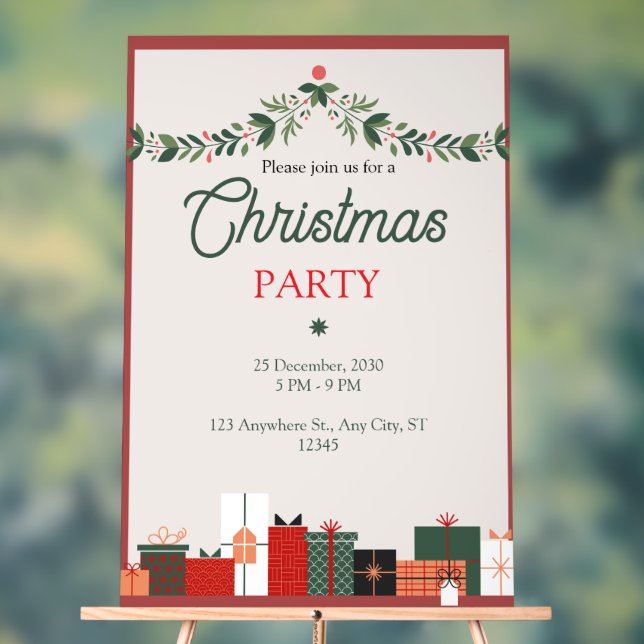 Señal Acrílica Elegant Modern Acrylic Sign for Festive Christmas  (Neutral )