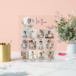 Señal Acrílica Elegant My First Year Collage Custom Photo