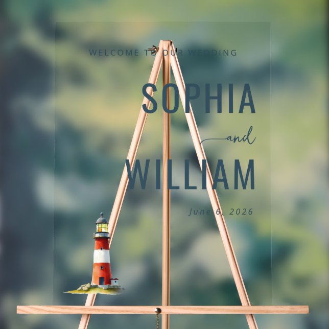 Señal Acrílica Elegant Navy Lighthouse (Neutral )