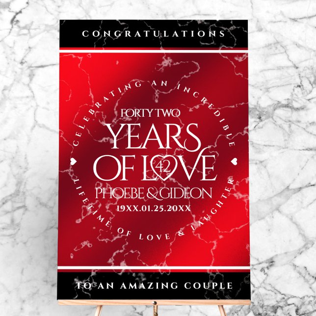 Señal Acrílica Elegante 42° Aniversario del Boda Jasper (Elegant 42nd Jasper Wedding Anniversary Acrylic Sign Cover Photo)
