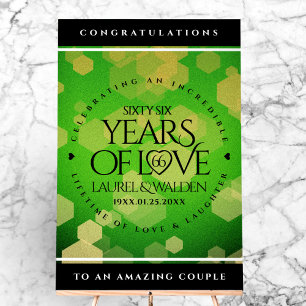 Señal Acrílica Elegante 66º aniversario del Boda Titanita