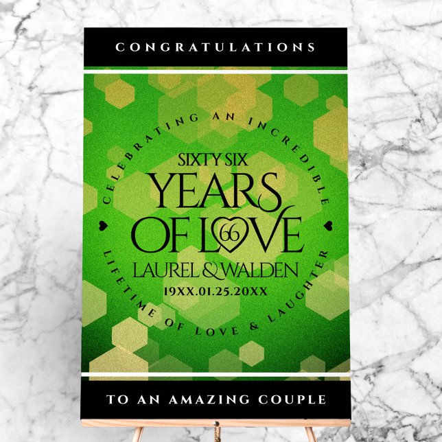 Señal Acrílica Elegante 66º aniversario del Boda Titanita (Elegant 66th Titanite Wedding Anniversary Acrylic Sign Cover Photo)