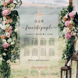 Señal Acrílica Elegante 8 asientos Boda de mesa con escarcha