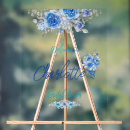 Señal Acrílica Elegante acuarela Floral Bridal Shower