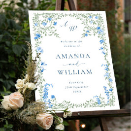 Señal Acrílica Elegante acuarela Flores salvajes BIENVENIDAS Boda