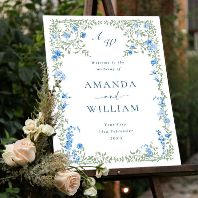 Señal Acrílica Elegante acuarela Flores salvajes BIENVENIDAS Boda (Subido por el creador)
