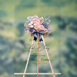 Señal Acrílica Elegante Amor Fancy Floral Bridal Shower