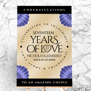 Señal Acrílica Elegante aniversario Boda de 17 conchas